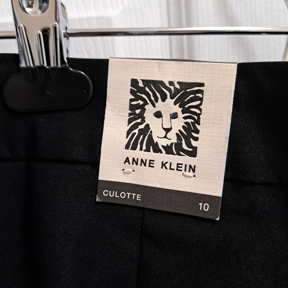 New! Anne Klein Wide Leg Pants Culottes Black Cropped Pants Stretch Size 10 NWT - Picture 10 of 12
